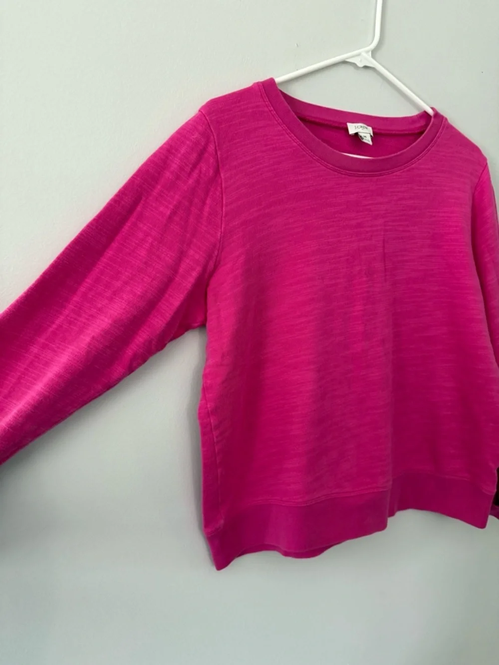 J. Crew Crewneck Sweatshirt Sweater Pullover Cotton Fuchsia Pink Knit Size S M